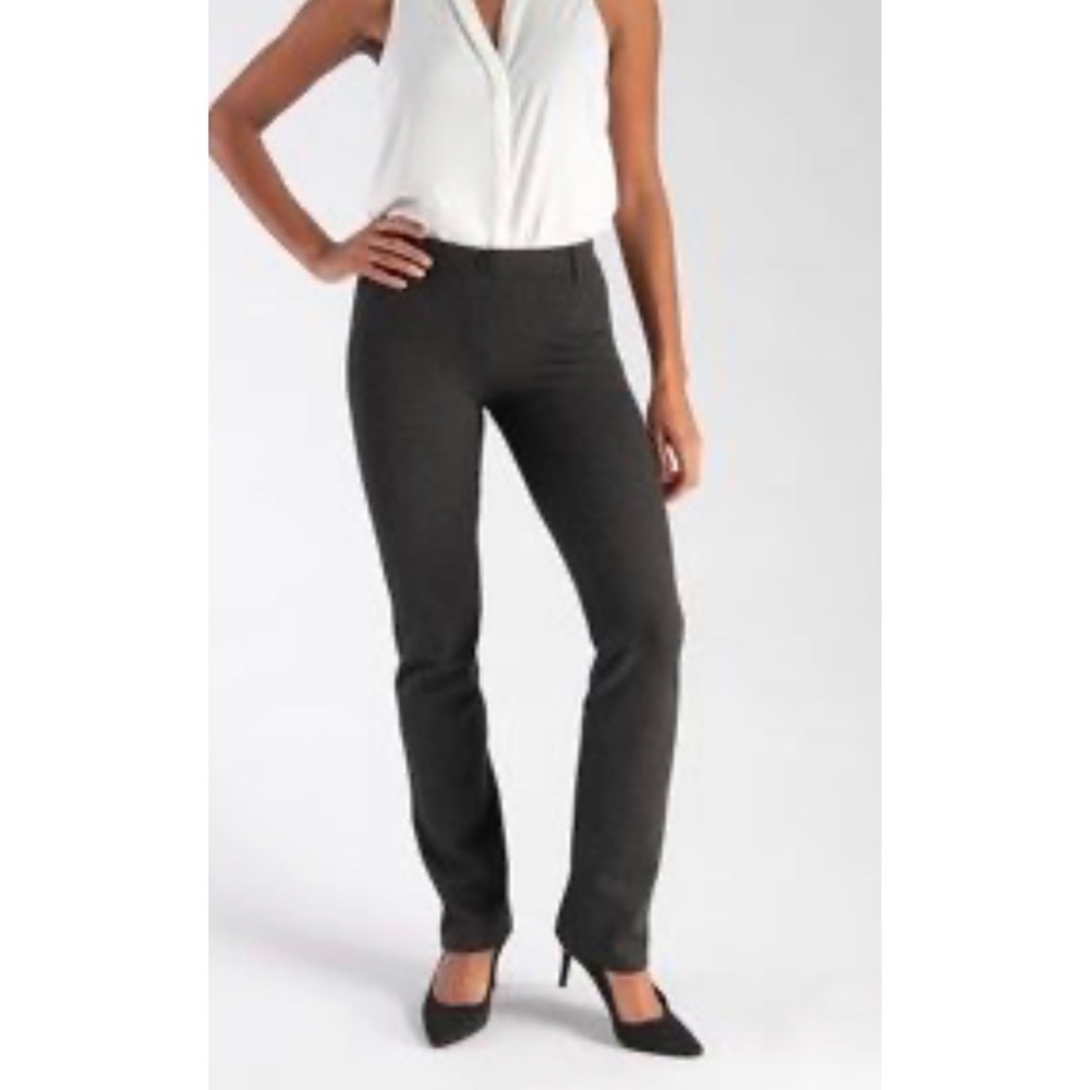 Betabrand Straight-Leg Classic Dress Pant Yoga Pants Charcoal Gray